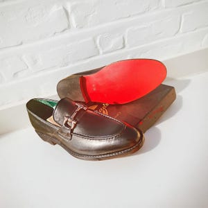 Men’s Black Leather Bit Loafers Handmade Dress Shoes Genuine Leather Slip-On Formal Shoes Classic Horsebit Loafer