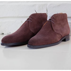 Handmade Brown Suede Leather Chukka Boots: Classic Desert Boot Style