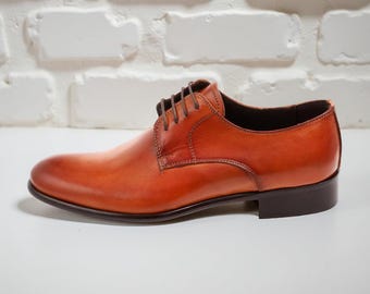 Handmade Leather Derby Shoes: Men's Classic Formal Oxford Style