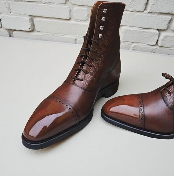 Men\'s Classic Brown Leather Ankle Boots Classic Brown Italian Leather Men Boots – Italian Shoes Company main image 4