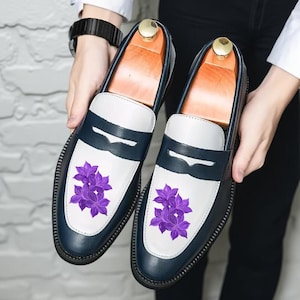 purple and white mens dress shoes Purple White Men Shoes Dress