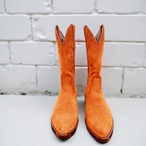 Men’s Handmade Tan Suede Leather Cowboy Boots for Men Handmade Western Pull-On Boots Classic Country Rodeo Style