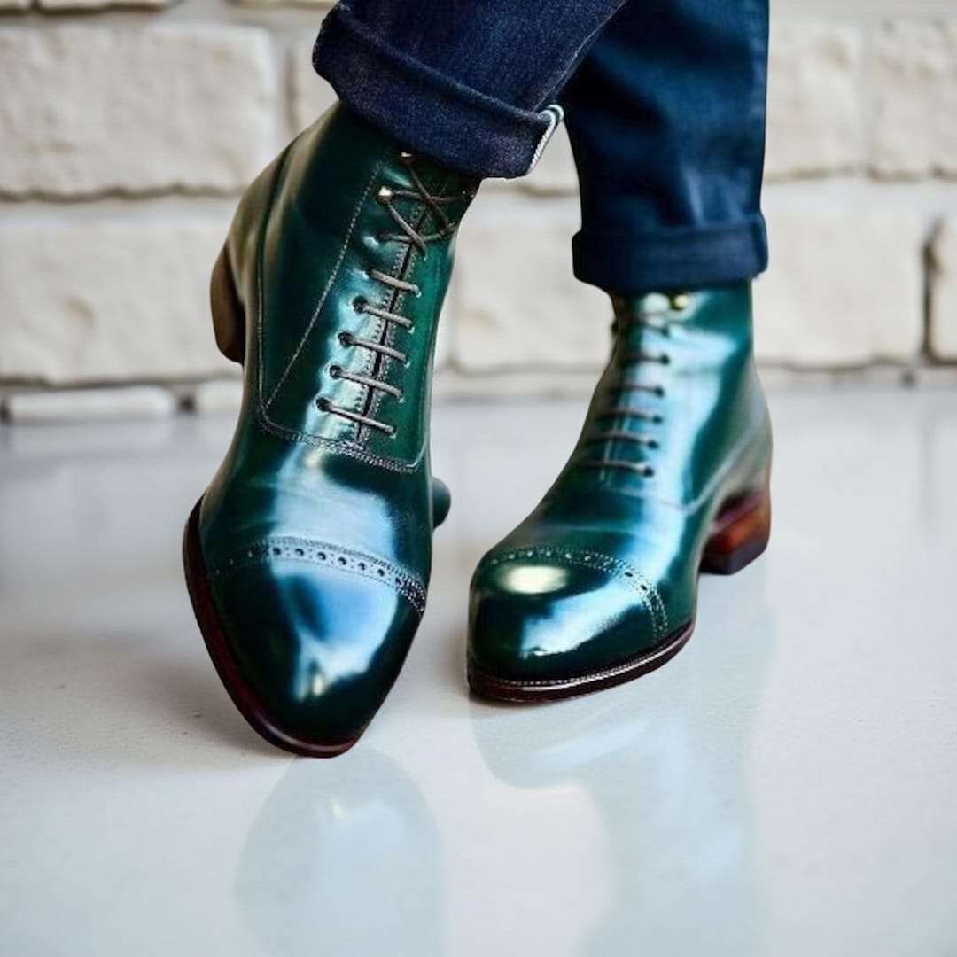 mens green dress boots GREEN DRAPED GOWN WITH HOODIE | CULT MIA