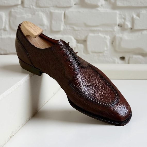 Handmade Brown Leather Oxford Shoes: Men's Formal Dress Footwear