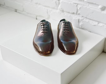 Zapatos Oxford de cuero negro hechos a mano: elegantes zapatos de vestir para hombre