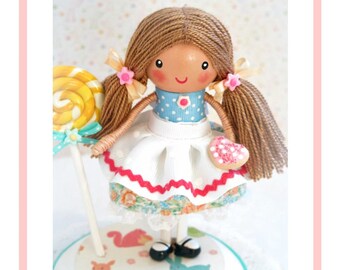 Candyland Cake Topper, Sweet Shop Party, Sweet Shoppe Party, First birthday Girl, Clothespin Doll, Second Birthday, Third Birthday, 4th ,5th