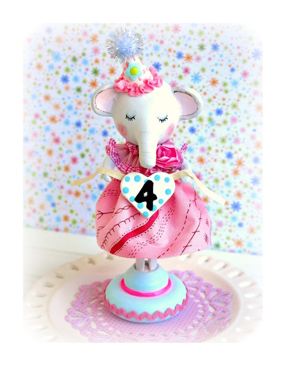 Elephant Cake Topper Baby Elephant 2nd Birthday Cake Topper Etsy