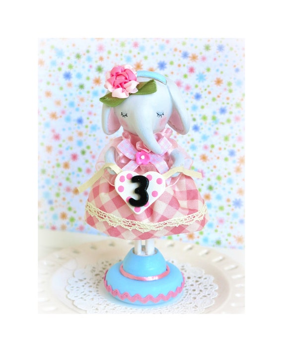 Elephant Cake Topper Baby Elephant 2nd Birthday Cake Etsy