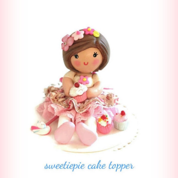 Cupcake Party, Cake Topper, Cupcake Topper, Cupcake Party Decor, Pink Birthday, Cupcake Birthday Topper, First Birthday, Clay Cake Topper