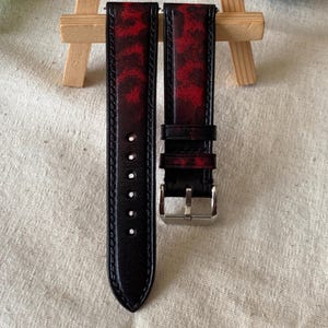 Custom Vegetable–Tanned Patina Leather Watch Strap, Handmade Leather Watch band,personal watch strap, Custom all size23mm22mm21mm19mm18mm...