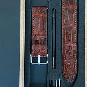 High Quality Alligator Leather Watch Strap, Best Alligator Watch Strap ,Premium Watch Band, Custom all size 24mm 23mm 22mm 21mm 19mm 18mm...