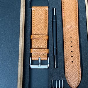 Ochre yellow Epsom Leather Watch Strap,high quality watch strap, Handmade Leather Watch band, Custom all size 24mm 22mm 21mm 19mm 18mm...