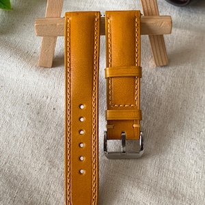 Custom Vegetable–Tanned Leather Watch Strap, Handmade Leather Watch band,personal watch strap,Custom all size 23mm22mm21mm19mm18mm...