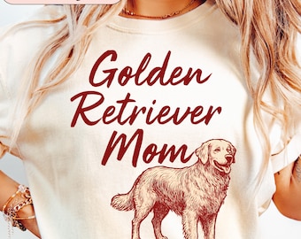 Camisa para mamá Golden Retriever, ideal para amantes de los perros. Regalo para mamá Golden. Camisa con colores cómodos para amantes de los perros. Camisa retro para mascotas. Camisa para perro Golden Retriever. Regalo para mamá.