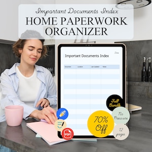 Organizador de documentos para el hogar con TDAH / Planificador 2026 / Administración de la vida, facturas y registros / PDF digital