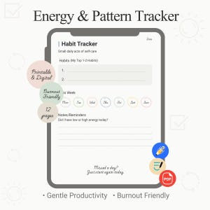 ADHD Habit Tracker Afdrukbaar, maandelijkse en wekelijkse doelentracker, Neurodivergent Routine Builder, Dopamine-doelblad, Taaktracker-pdf voor volwassenen