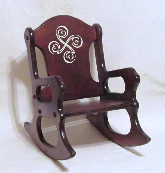 Wooden Kids Rocking Chair Lauburu Etsy