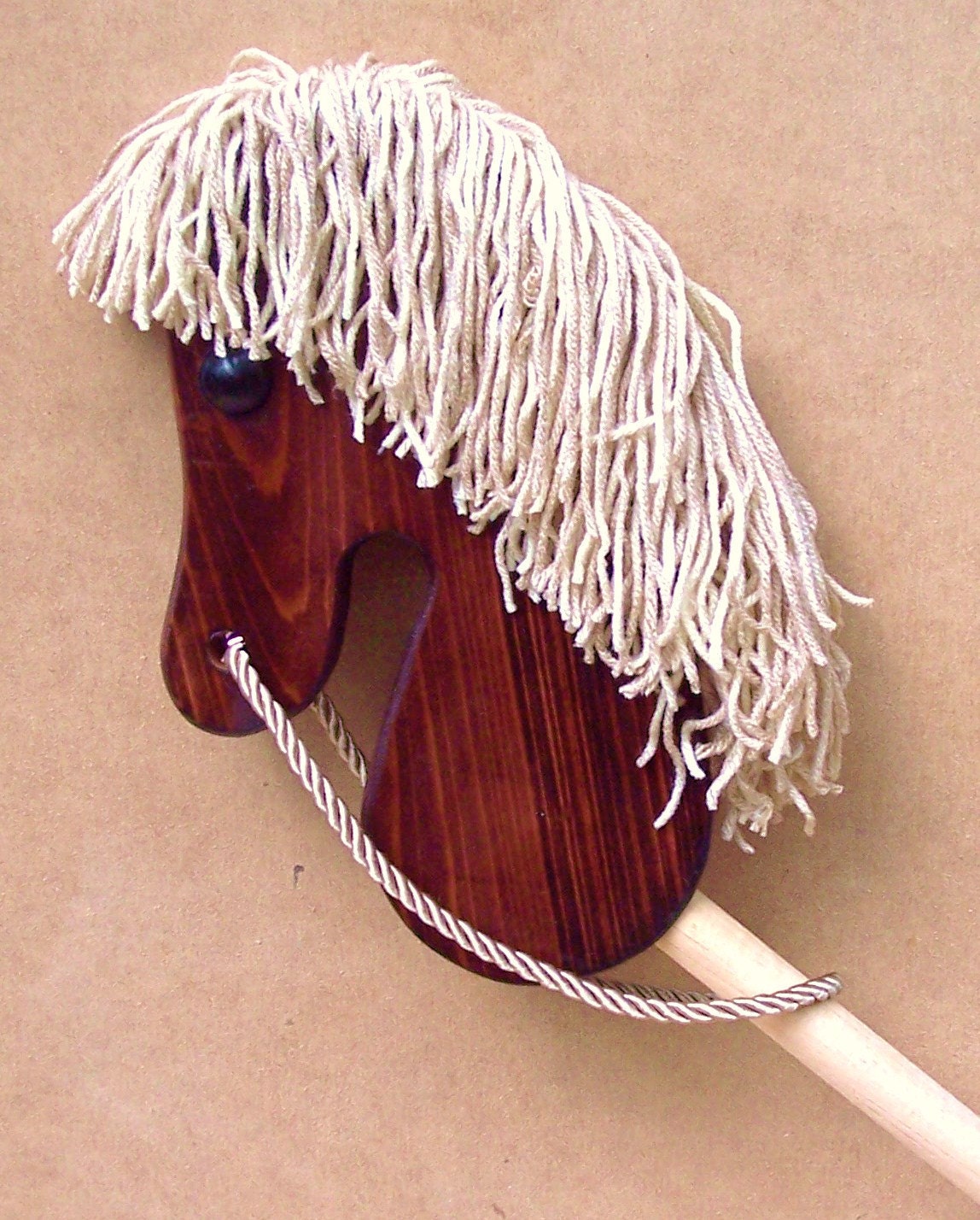 Broomstick Horse Broom Stick Horse Dark Mahogany Etsy