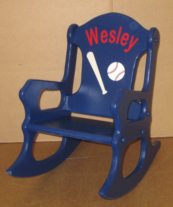 Childrens Rocking Chair Atlanta Braves Navy Blue Etsy