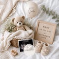 Neutral Pregnancy Announcement Template | Editable Baby Reveal Canva Template | Ultrasound Announcement | Instant Digital Download | product logo