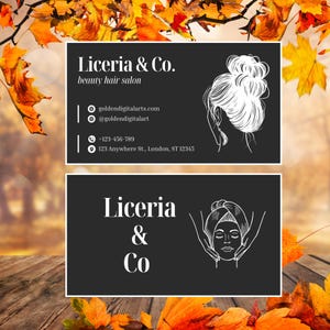 Editable Salon Business Cards Template | Hair Stylist Business Card | Instagram QR Code Card | DIY Canva Beauty Business Branding