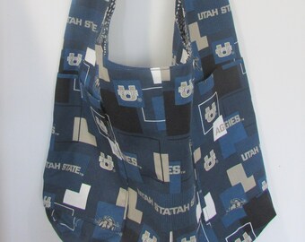 Utah State  Reversible Tote Bag.  Go Aggies!.... Free Shipping