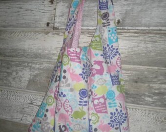 Spring Owl  Reversible Tote Bag... Free Shipping