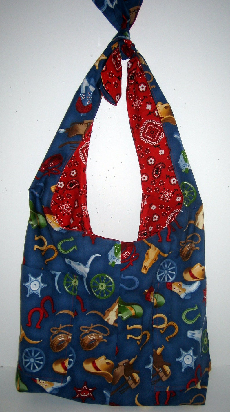 Western Cowboy Print Pattern Leather Tote Bag main image 0
