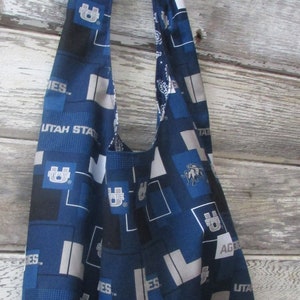 Go Aggies !  Utah State  Reversible Tote Bag.  Free Shipping