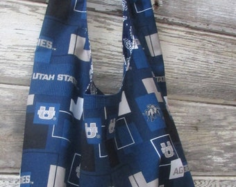 Go Aggies !  Utah State  Reversible Tote Bag.  Free Shipping