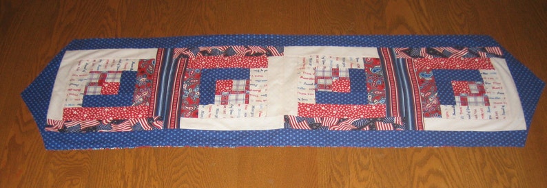 Patriotic Table Runner...SALE.. Free Shipping 4th of July image 1