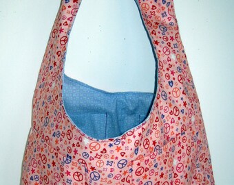 Peace Sign Reversible Tote Bag... Free Shipping