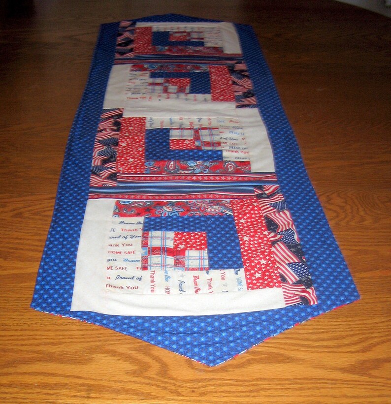 Patriotic Table Runner...SALE.. Free Shipping 4th of July image 3