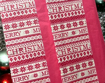 10 Merry Christmas tissue paper sheets gift present wrapping craft supply packaging holiday red bulk Xmas star flake sweater kraft brown