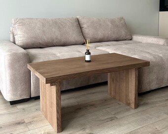 Handmade dark ash wood coffee table, modern living room couch table, new home furniture, Christmas daughter gift, 25th birthday gift