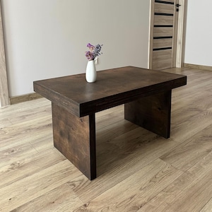 Handmade Solid Wood Square Coffee Table,  Modern Wooden Coffee Table, Rustic Small Coffee Table, Farmhouse Coffee Table, Japanese Furniture