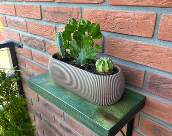Unique plywood display shelf, aesthetic wall shelf for plant, natural edge wood, industrial shelves, floating wood shelf, wall decor bedroom