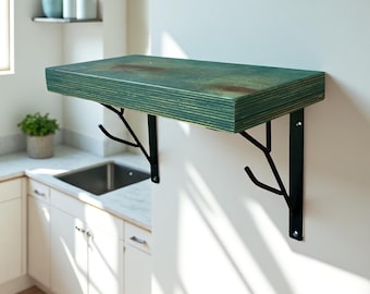 Industrial kitchen shelves, wall mounted storage organization, wood floating shelves, display shelf, small book shelf, housewarming gift