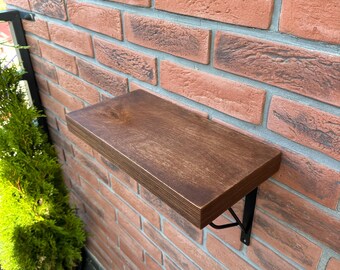 Rustic wooden display shelf, living room decor, industrial shelves, reclaimed wood shelf, live edge shelf, storage organization, home decor
