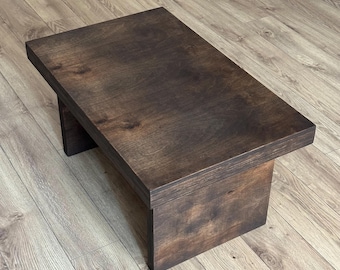 Custom Handcrafted Farmhouse Small Live Edge Wooden Table, Wooden Square Coffee Table, Modern Style Coffee Table, Unique Scandi Coffee Table