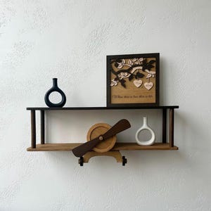 Wooden wall airplane shelf, aviation wall art, boho floating shelf, wall hanging decor, nursery wall decor, kids gift, housewarming gift
