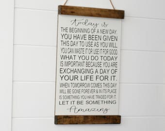 Inspirational Sign, Motivational Sign, Today is the beginning, Inspirational Quote, Motivational Quote, Collage Wall, Home Decor, Gift