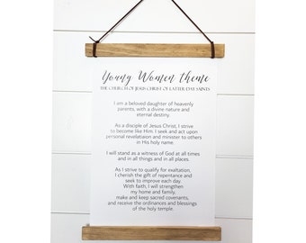 LDS New Young Women Theme Sign, Updated LDS Young Women Theme, LDS Young Women Theme poster, Young Women Theme Wall Art