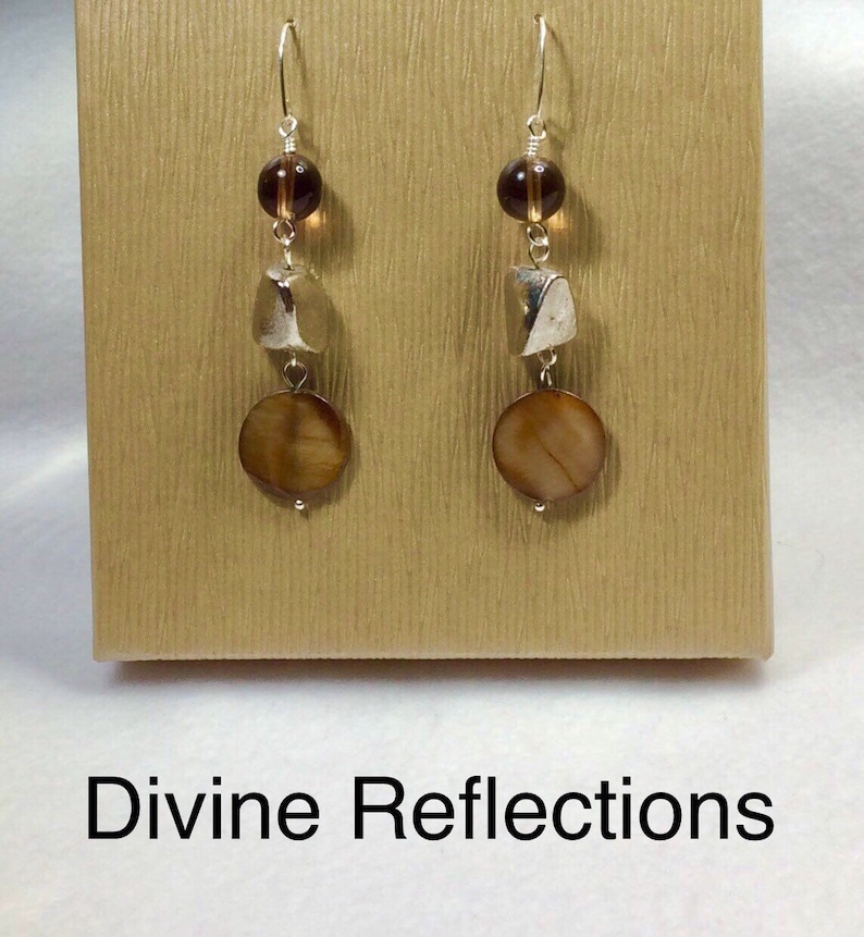 Boho Statement Dangle Earrings,Mother of Pearl Earrings,Freeform Earrings
