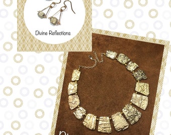 Gold Lava Stone Aromatherapy Necklace with Pyrite Earrings