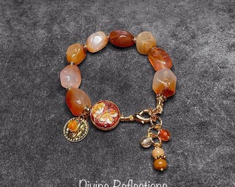 Chunky Carnelian Adjustable Bracelet