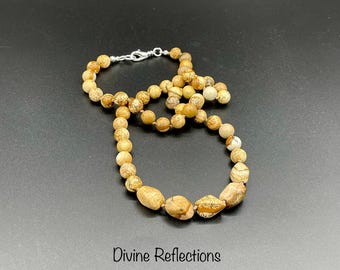 Knotted Earthy Semi-Precious Bead Necklace