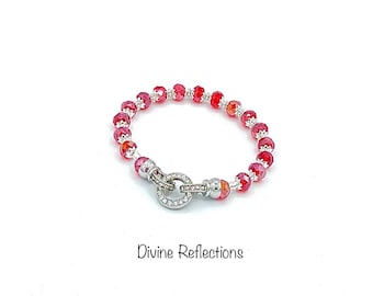 Red Crystal Bracelet:Double Crystal Clasp
