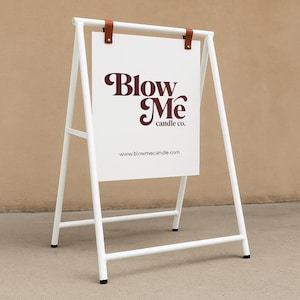 Custom Storefront Sidewalk Sign – Sidewalk A-Frame Sign, Outdoor Blade Cafe Display, Swinging Sandwich Sign, Shop Front Frame Signage