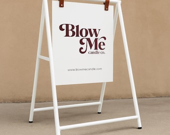 Custom Storefront Sidewalk Sign – Sidewalk A-Frame Sign, Outdoor Blade Cafe Display, Swinging Sandwich Sign, Shop Front Frame Signage